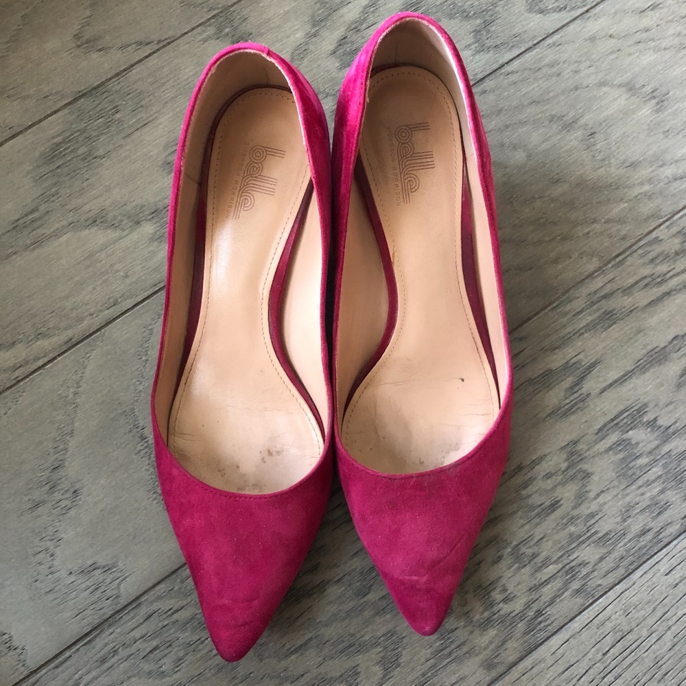 Belle by Sigerson Morrison Red Suede Wedge size 8